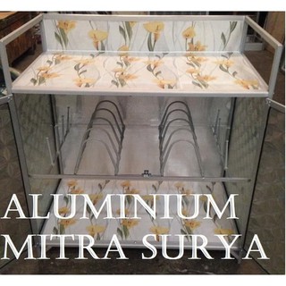 Rak Kompor Dapur Rak Piring  Aluminium Kaca Keramik  Motif 