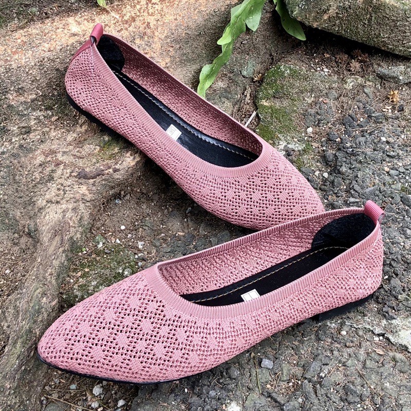 KAYZINEVA CC20 Sepatu Flat Rajut Wanita / Flatshoes Kekinian / Sepatu Wanita Kekinian