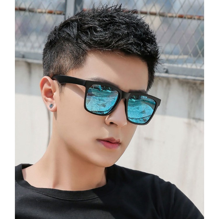 RRNS 050 Kacamata Kotak Hitam Korean Fashion Sunglassess Wanita/Pria unisex