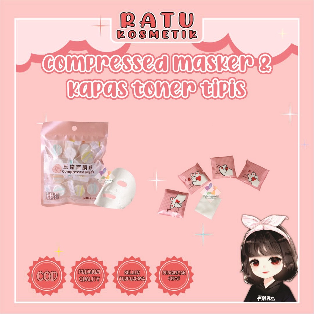 ❤ RATU ❤ Compressed Paper Mask Sheet | Kapas Toner Tipis Make up Wajah Compress Masker Kertas Ajaib