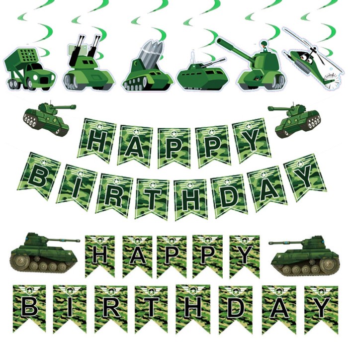 

Produk Terbaru Noip 1Set Camouflage Party Cotton Pennant Army Soldier Theme