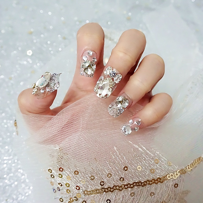 Kuku Palsu 【A173，lem sticker】Nikah Wedding False Nailart Pengantin Tangan