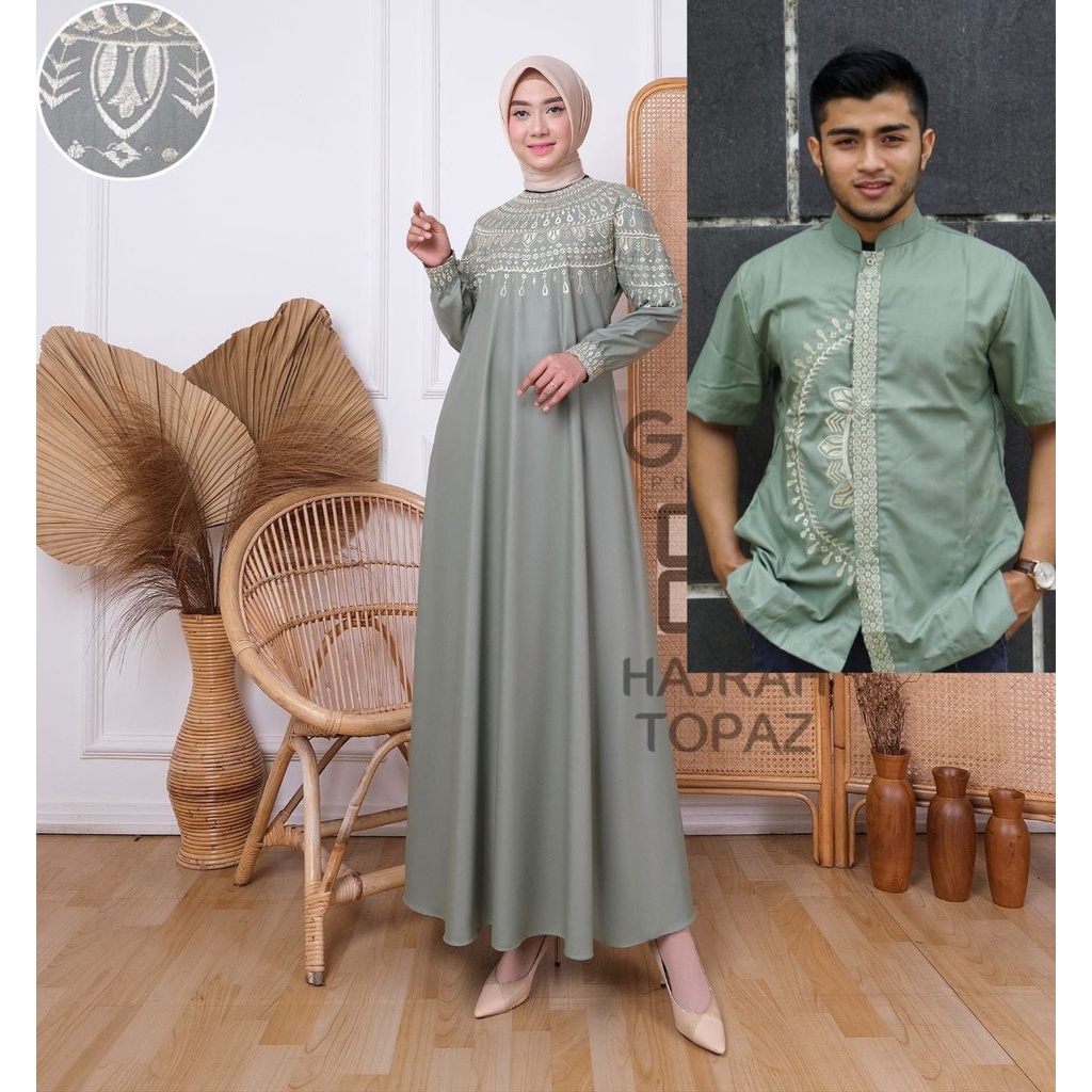 unna_store.2019 / Baju Pasangan Muslim Gamis Couple Dan Koko Keluarg Suami Istri Dan Anak Terbaru Bahan Toyobo Bordir Premium Kepelan Kekinian Cocok Buat Lebaran Pesta Kondangan