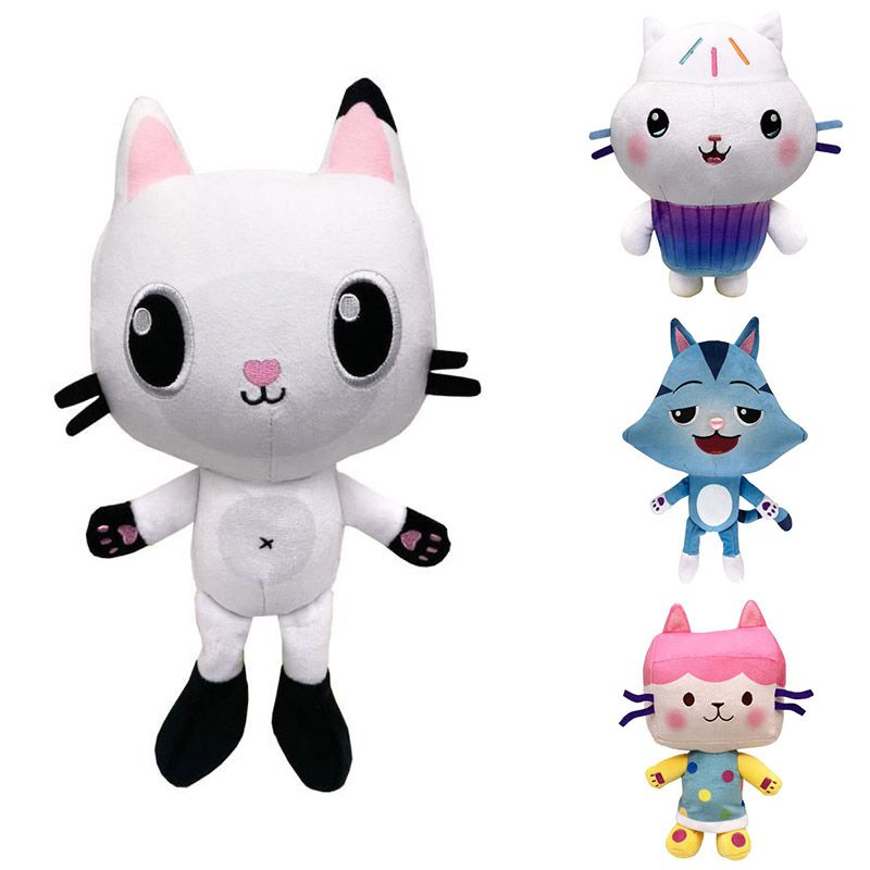 Gabby's Dollhouse Soft Plush Toy Cartoon Stuffed Cat Plushie Doll Kids Xmas Gifts Pandy Paws Baby Box Cakey Catrat Plush Toy