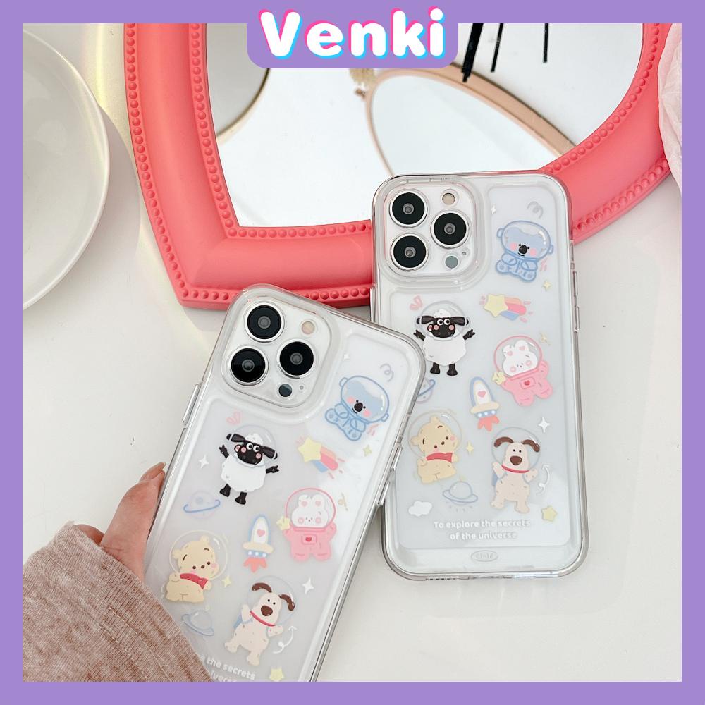 iPhone Case Silicone Soft Case Clear Case Thickened Shockproof Protection Camera Metal Button Cartoon Cute Compatible For iPhone 11 Pro Max 13 Pro Max 12 Pro Max 7Plus xr XS Max