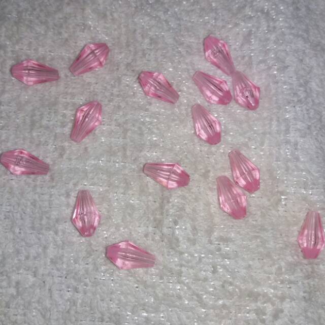 Mote Akrilik Pink Tetes 8 MM