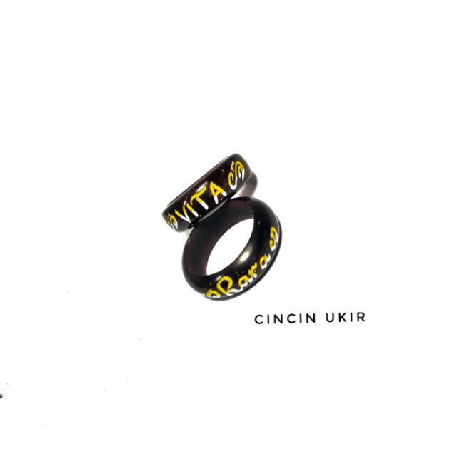 Cincin kokka ukir nama warna hitam-5