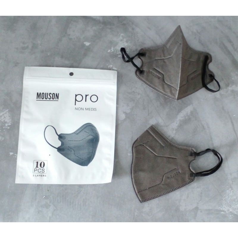 Masker Kn95 Pro Mouson Warna Abu Abu Grey Isi 10 Pcs Earloop