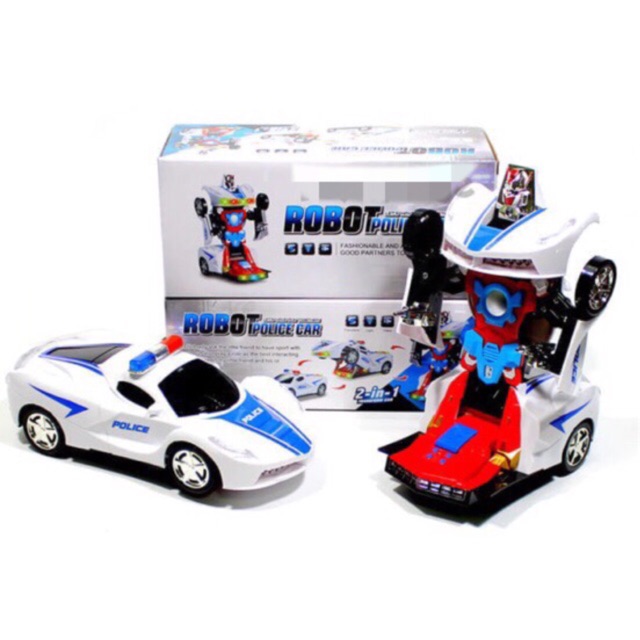  Mainan  anak laki cowok Mobil robot transformer  police car 