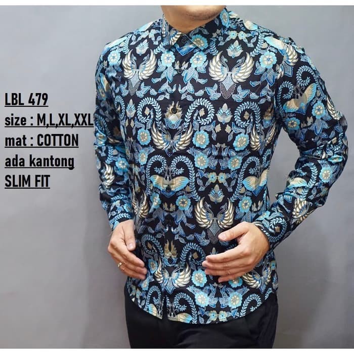 KEMEJA LENGAN PANJANG LBL 479 KEMEJA BATIK SLIMFIT BAHAN KATUN