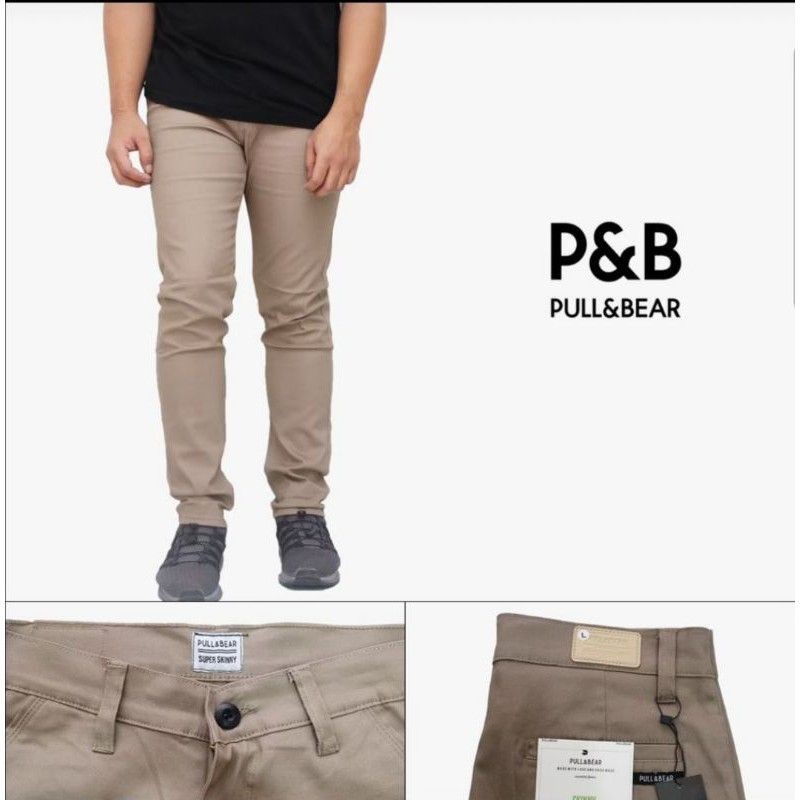 CELANA CHINO Ankle pants panjang pria slimfit p&amp;b