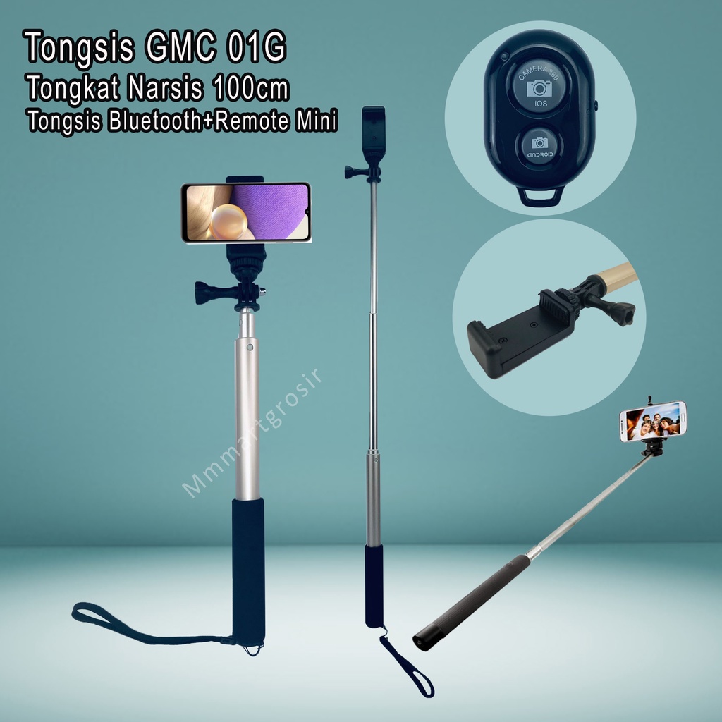 Tongsis GMC / Tongsis 01G / Tongkat Narsis / Tongsis Bluetooth+Remote Mini