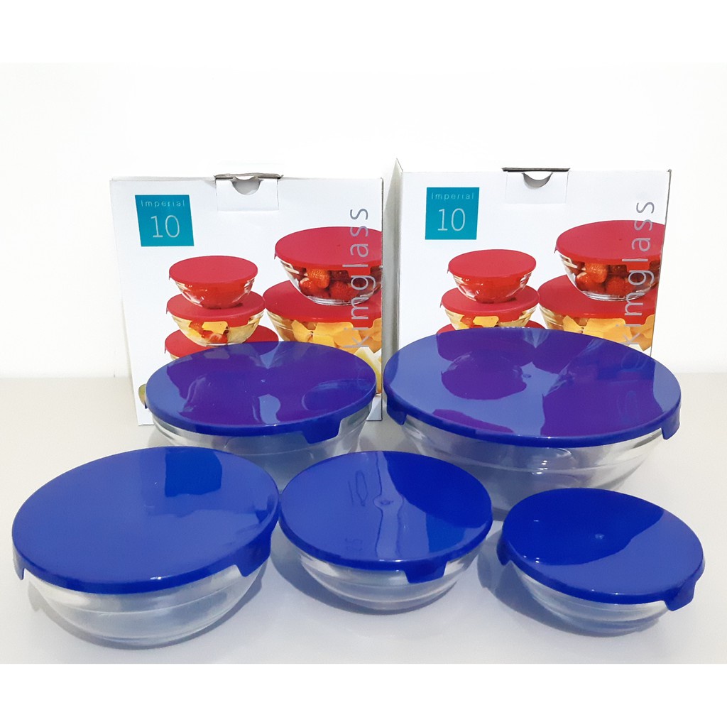 Kimglass Imperial Bowl Set Wadah Makanan Wadah Wadah Lauk Mangkok Kaca