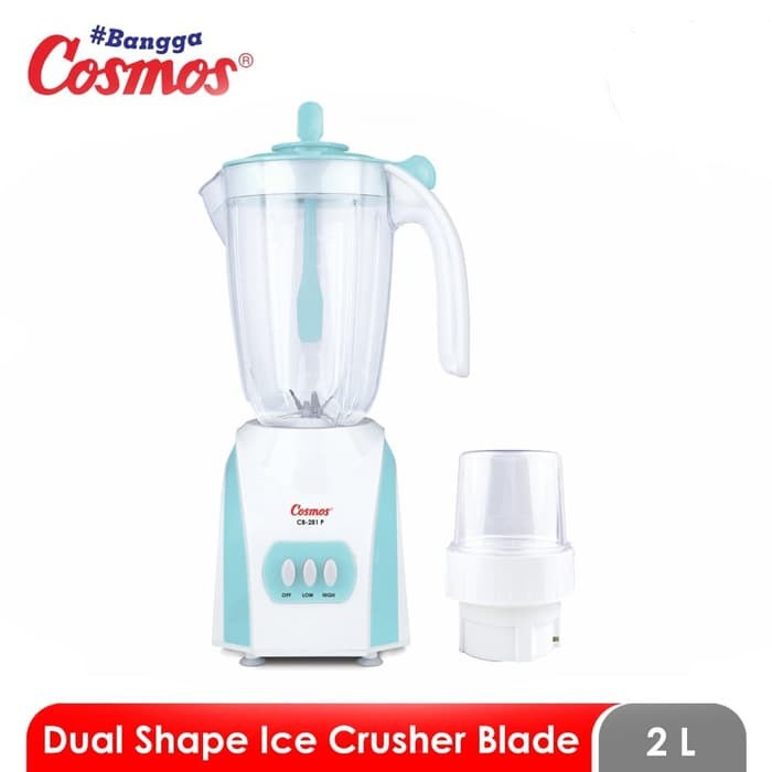 COSMOS Blendel Plastik 2 liter 2in1 2 Tabung CB 281 P - Garansi Resmi 1 Tahun