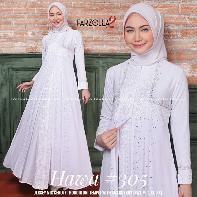 abaya turkey Putih hawa 305 original mewah cantik