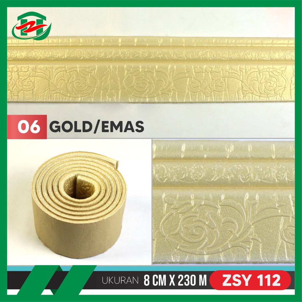 Hongzhuo 230cm Wallborder Wall List 230x8x1,2cm Foam 3D Motif Elegan-GOLD -ZSY112