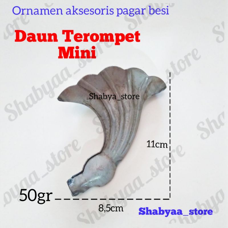 Daun terompet trompet mini ornamen aksesoris asesoris pagar besi