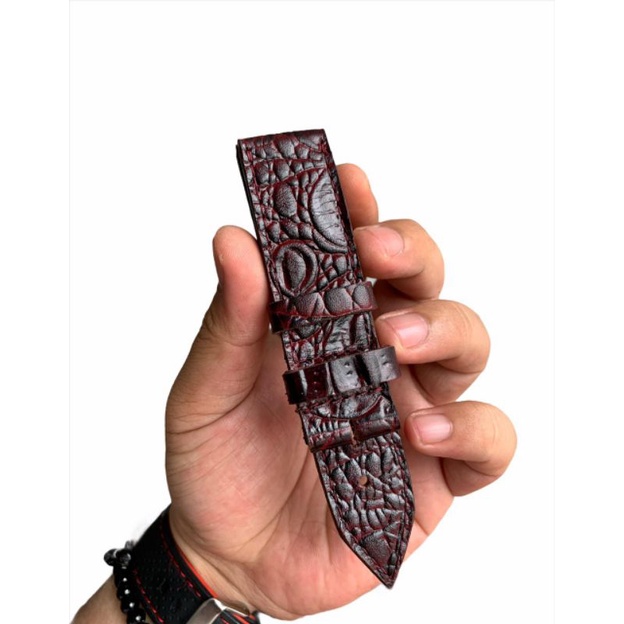 Strap Tali Jam Tangan Kulit Sapi Asli Motif Keren 24MM