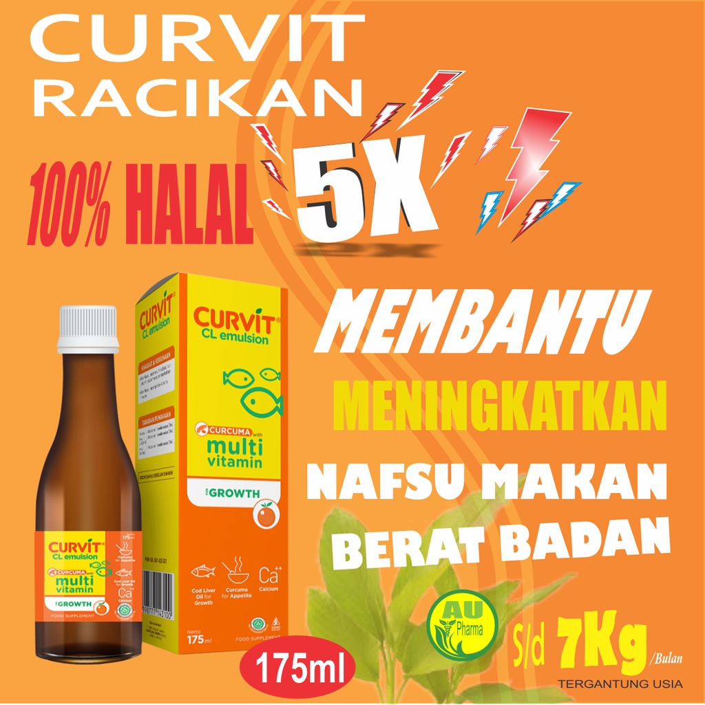 Curvit Cl Emulsion Plus Racikan Obat penggemuk badan permanen dewasa dan anak Penambah berat badan