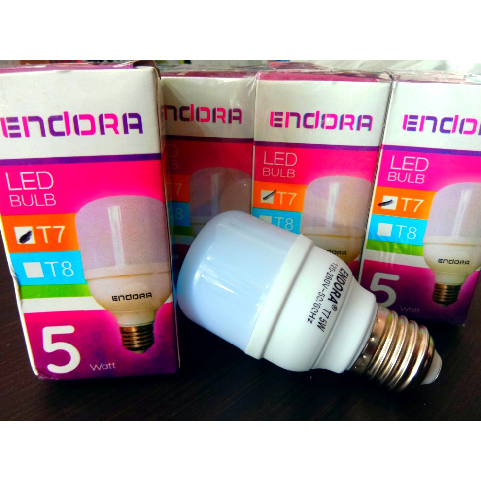 LAMPU LED T7 ENDORA 5W 3 WARNA (PUTIH, KUNING, BIRU)