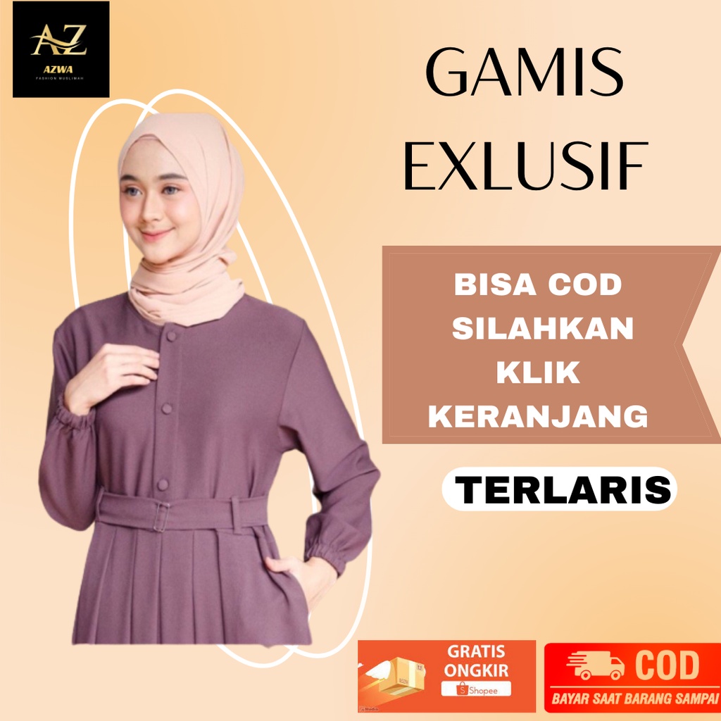 gamis baju muslimah muslim wanita perempuan terbaru remaja putih hitam ceruty babydoll  remaja pakai
