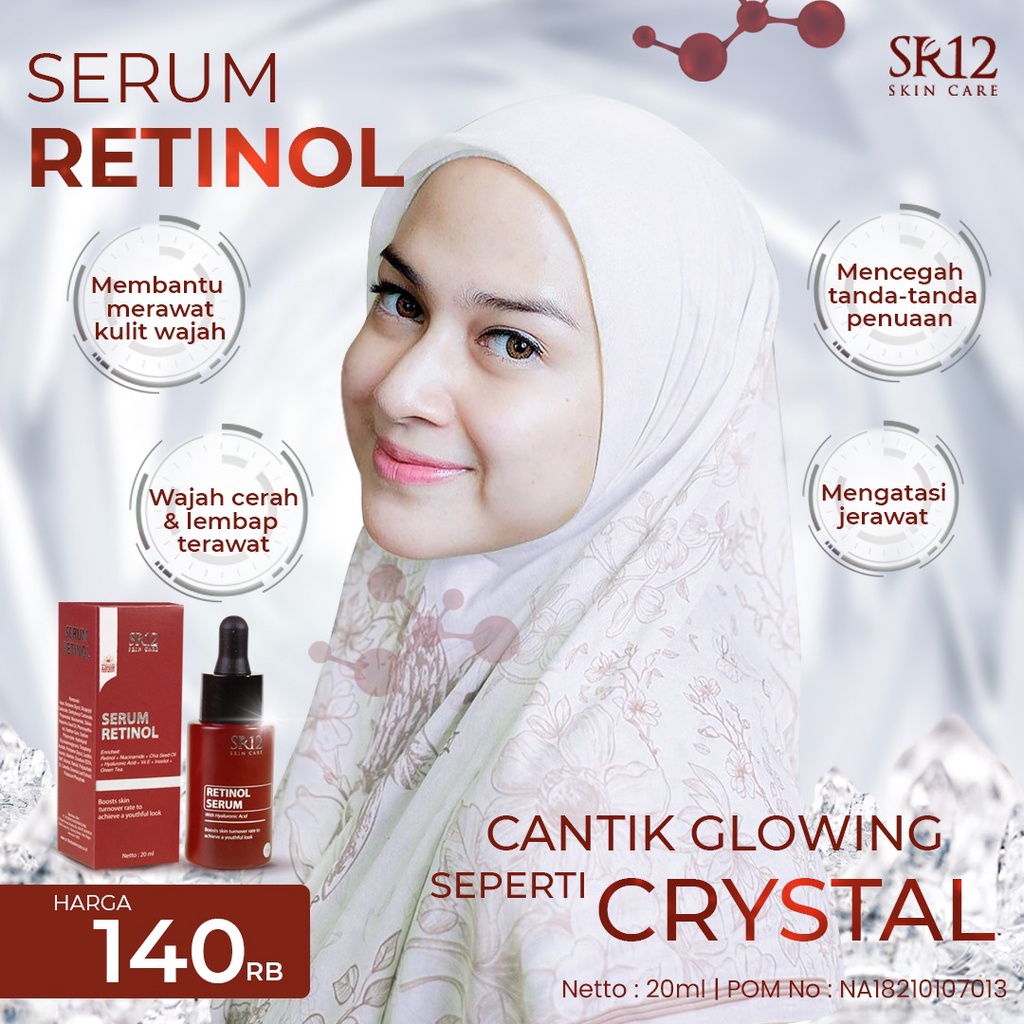 Retinol Serum SR12 - Serum Pencerah Kulit - Penghilang Jerawat - Pemudar Flek Hitam - Anti Aging