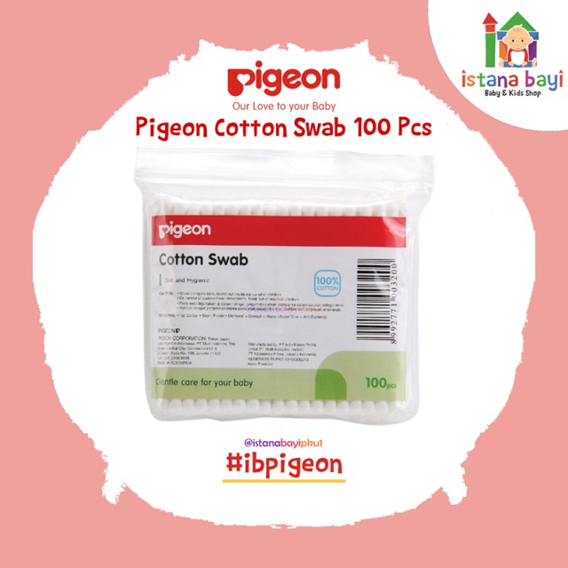 PIGEON Cotton Swab 100 Isi 100 Pcs / Cotton Buds / Pembersih Telinga Bayi