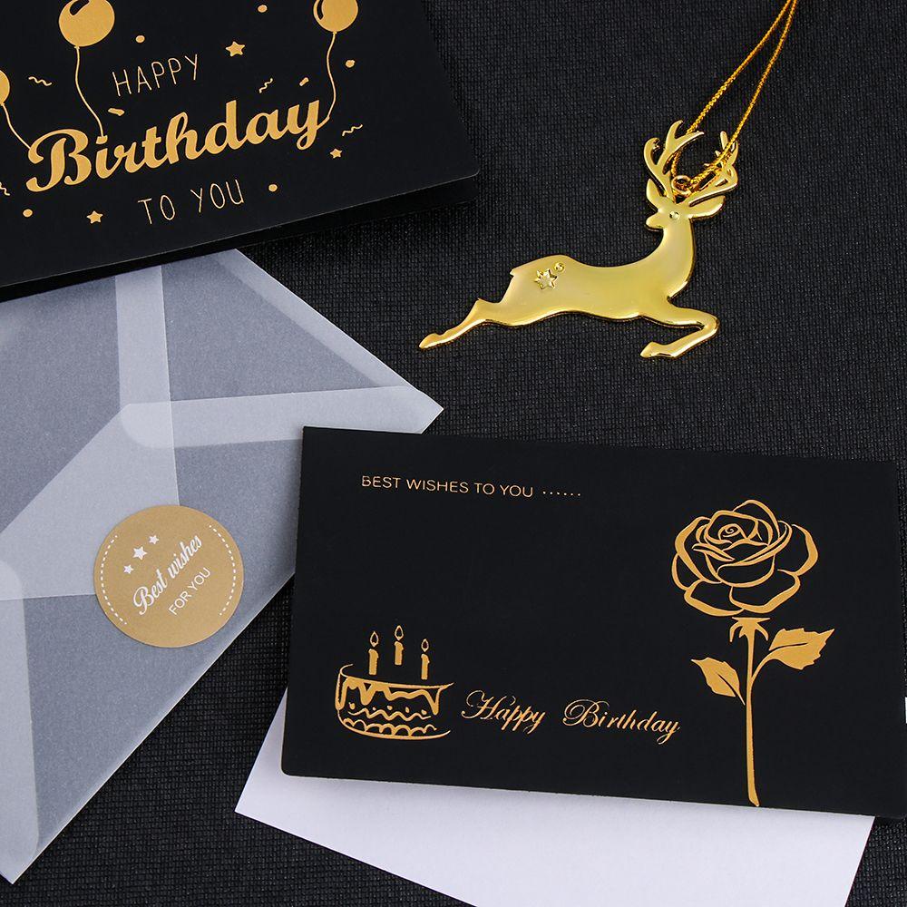 Solighter Wish Card Kartu Ucapan Terima Kasih Business Activity Exquisite Black Greeting Card