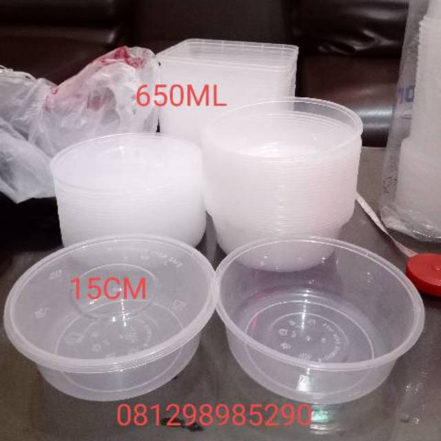MANGKOK BULAT PLASTIK BENING 650ML 500PCS PERDUS HARGA GROSIR MURAH TAHAN PANAS TEBAL BERQUALITAS