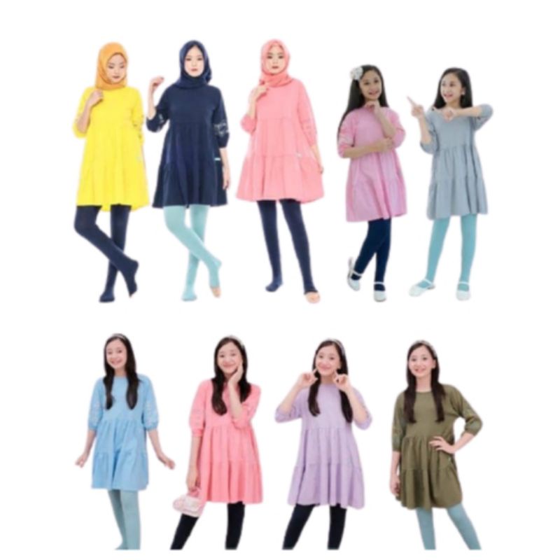 TUNIK KAOS ANAK PEREMPUAN TANGGUNG ETNIK AERAAQU GRATIS LEGGING WUDHU