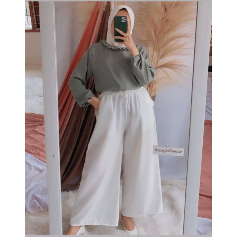 Kulot highwaist/kulot rayon polos/ celana wanita harian