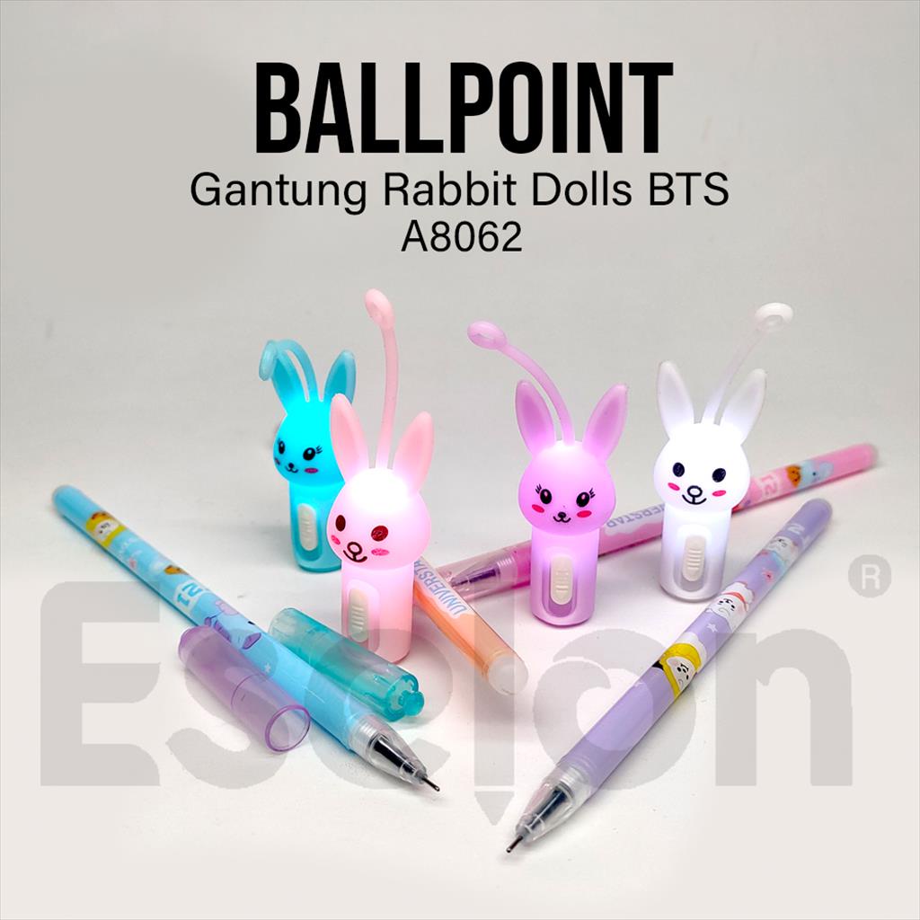 

12pcs Pulpen Gel Bt21 Gantung Lampu Rabbit 8062 /1pack Pulpen Fancy