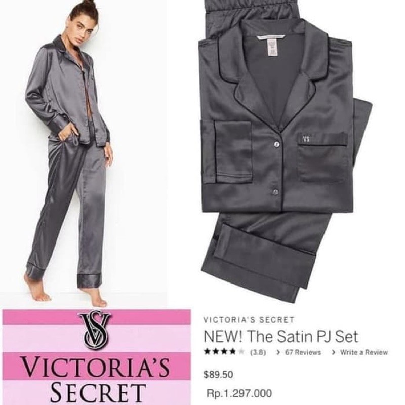 PAJAMAS SET VICTORIA SECRET ORI GREY LANGKA