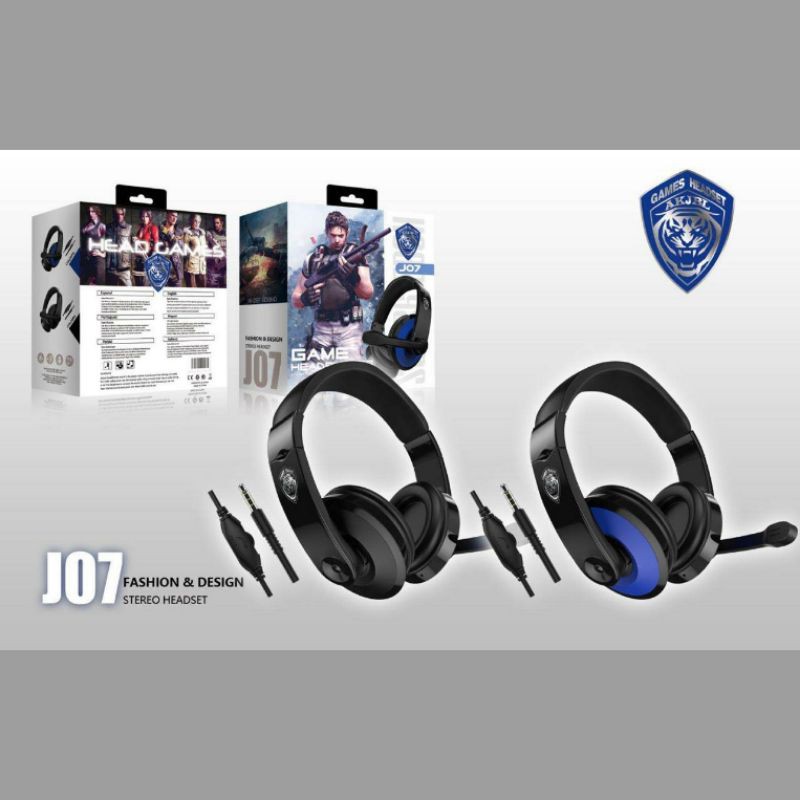 Game Headphones Tipe J07 / Headphone Gaming 3.5 MM No Delay / Headset Headphone Gaming