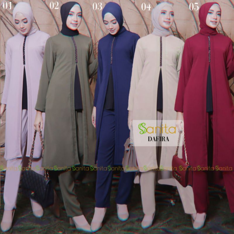 SET TUNIK CELANA DAFIRA BY SANITA_One Set Kekinian Terlaris Termurah Bestseller
