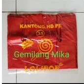 Kantong plastik merah tebal uk.35