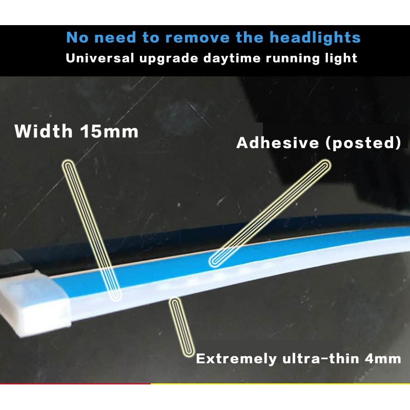 Lampu Strip Led Drl Ultra Tipis Untuk Fog Lamp / Headlight Mobil