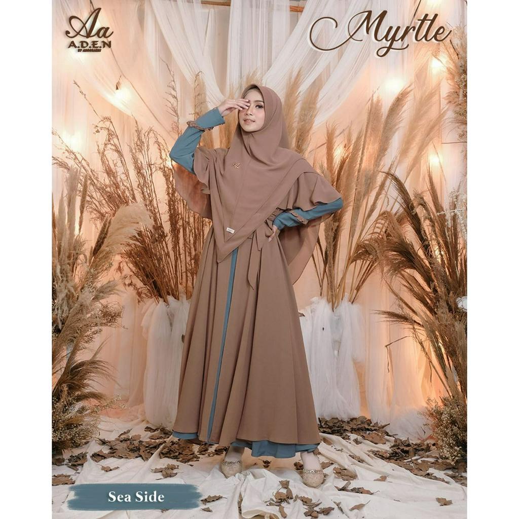 Gamis Set Polos Murah Premium Myrtle Ori by Aden Hijab