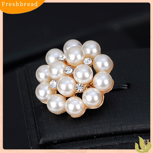 [ TERLARIS]Flower Rhinestone Imitation Pearl Brooch Pin DIY Bridal Wedding Bouquet Decor