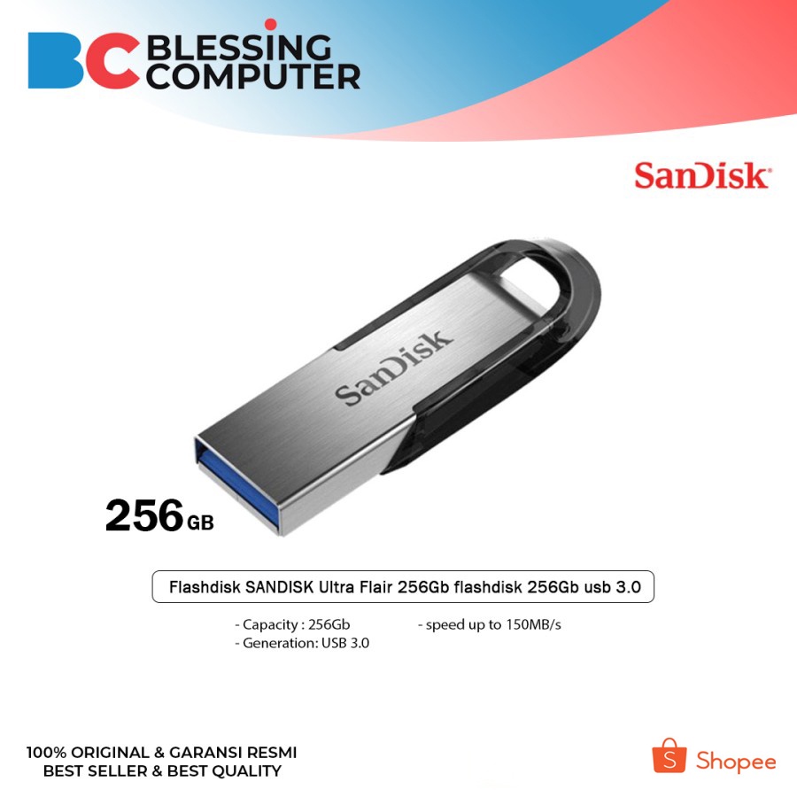Flashdisk SANDISK Ultra Flair 256Gb flashdisk 256Gb usb 3.0