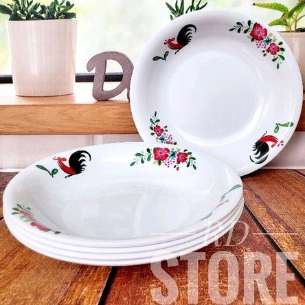 PROMO 6.PCS PIRING MAKAN CEKUNG MOTIF BAHAN MELAMINE WARE TEBAL DAN ANTI PANAS