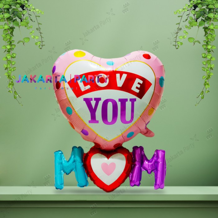 Balon Foil love Susun Love You Mom JUMBO / Balon Foil Love You Mom