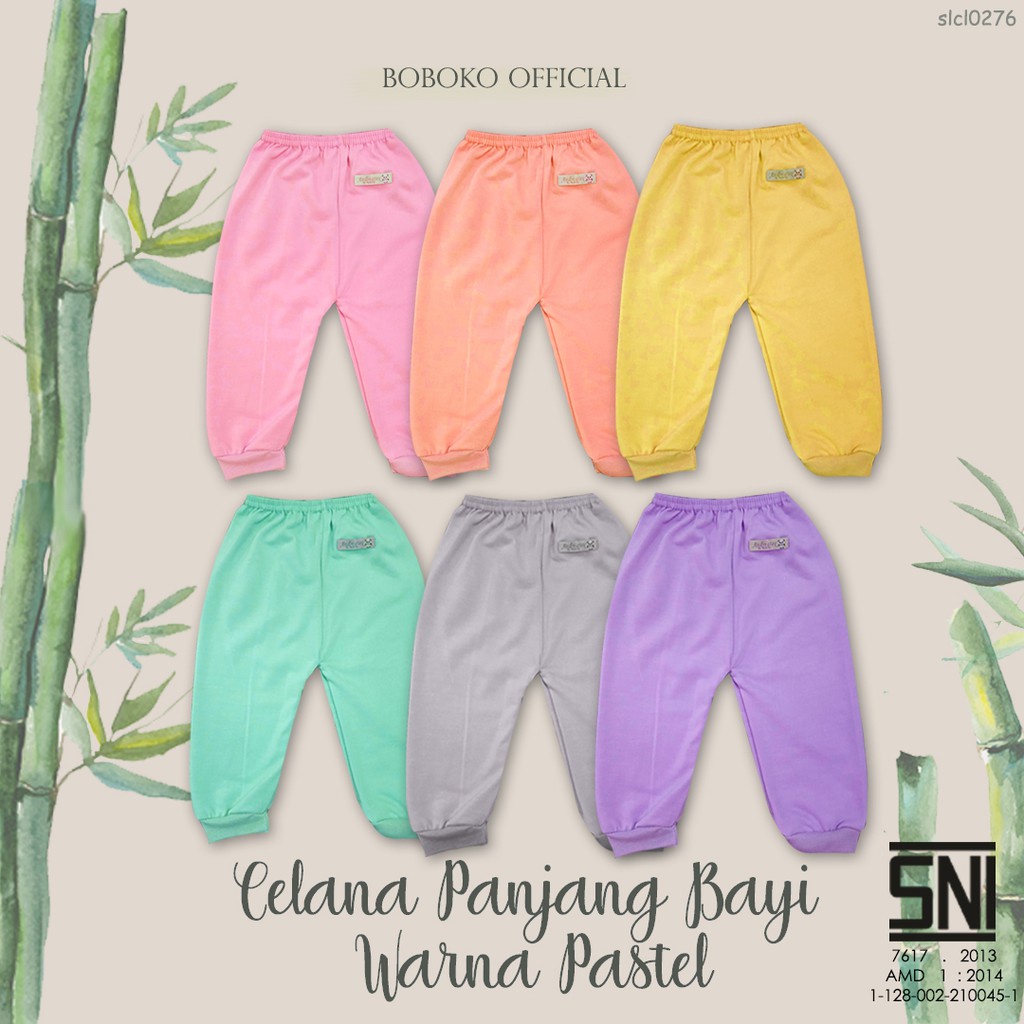 BOBOKO Celana Panjang Bayi Warna Pastel 0-5 bulan