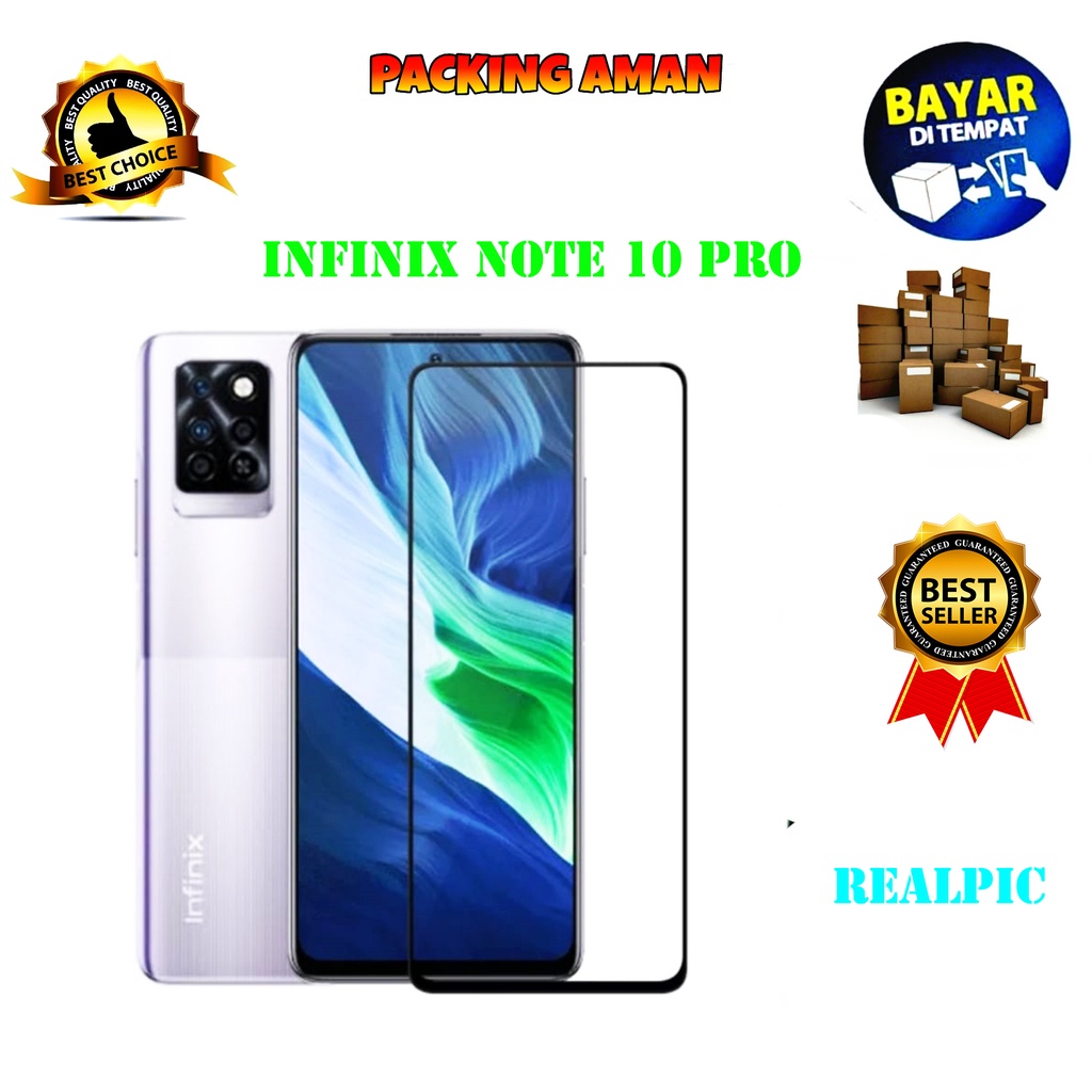 Tempered Glass Infinix Note 10 Pro Full Cover / Full Screen Protector Anti Gores