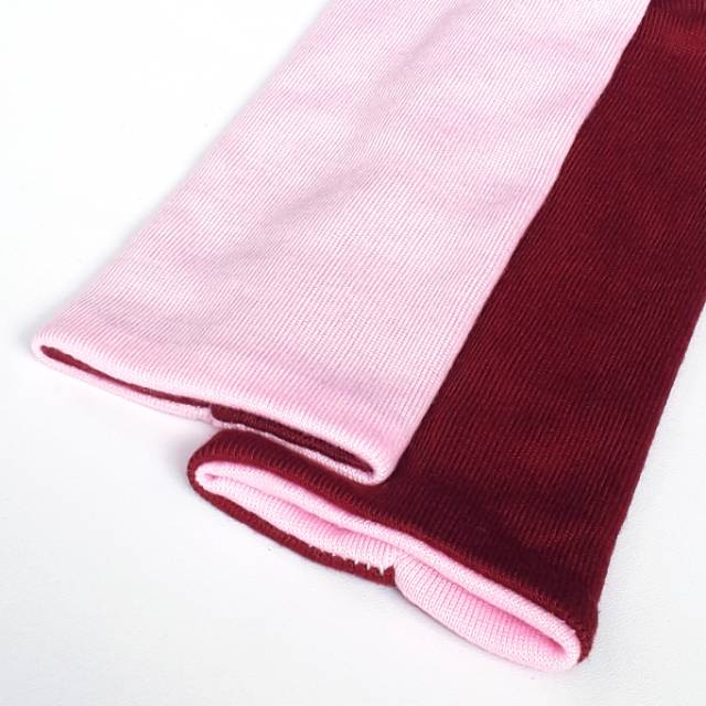 Handsock Manset Tangan 2 Warna Bahan Kaos Rib Bolak Balik 2 Tune 2 in 1 Bolbal ukuran 17cm Murah-2