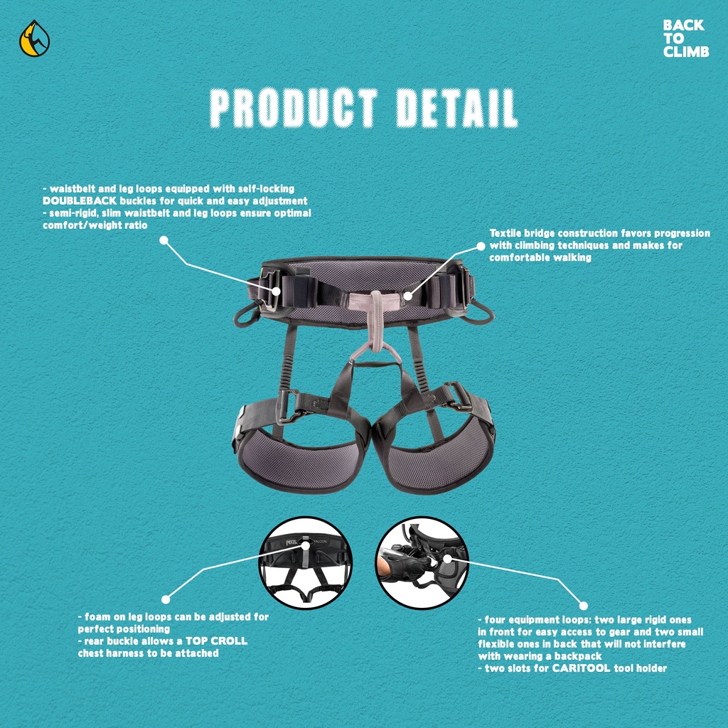 Petzl Falcon Mountain safety rescue harness