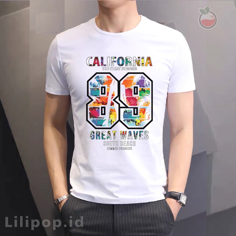 Lilipop Kaos Pria Surf Summer Time Baju Distro Basic Tshirt Kasual