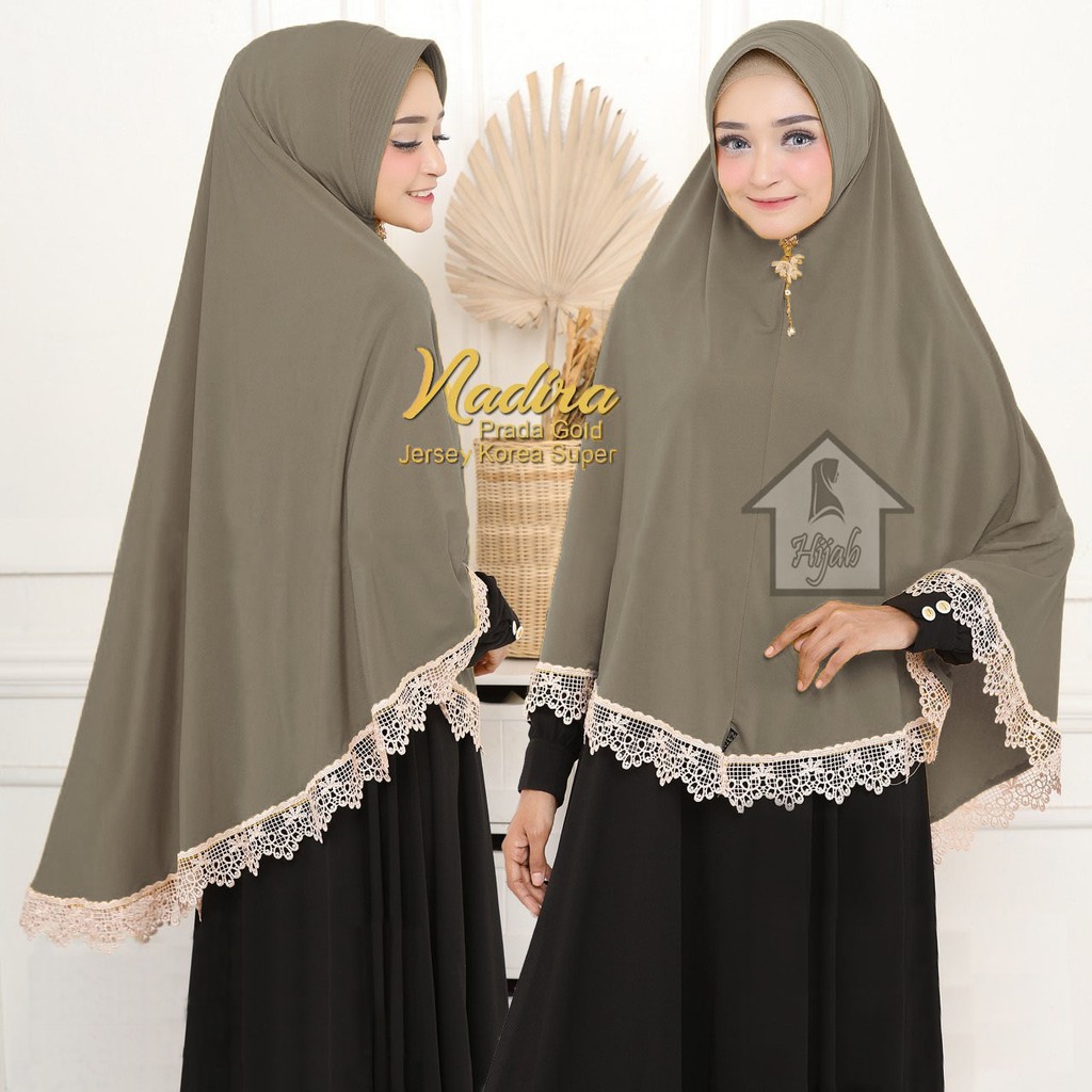 Jilbab Instan Jersey Jumbo Renda Nadira Jilbab Bergo termurah  RUMAH HIJA'B-Stone