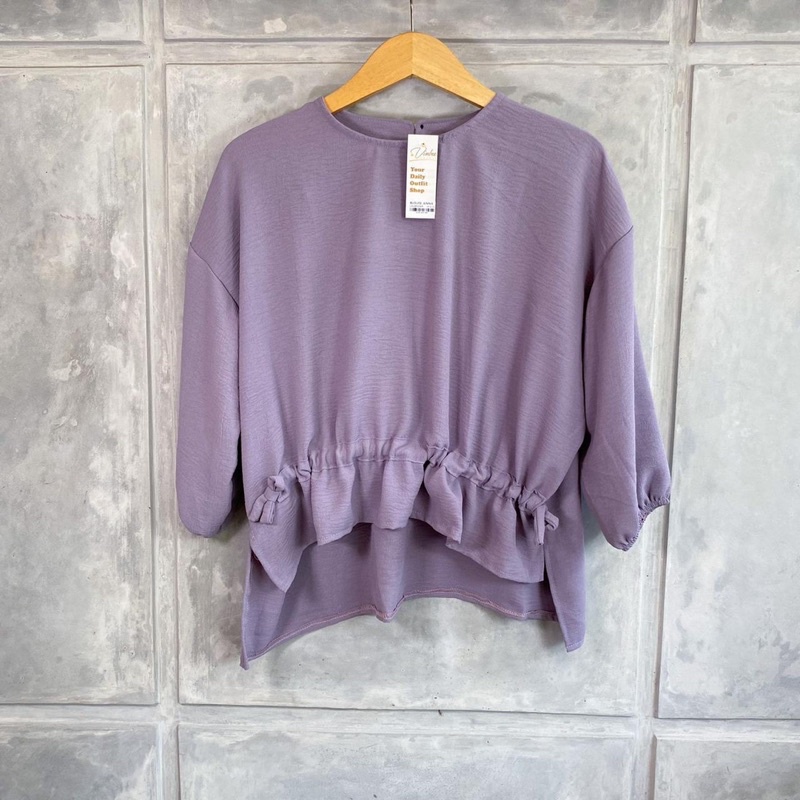 Blouse Jennie Blous Serut Wanita Bahan Crinkle Blouse Wanita