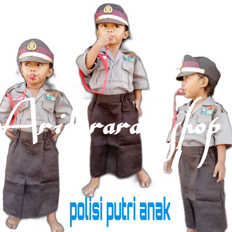 Baju setelan polisi anak cewek/polwan